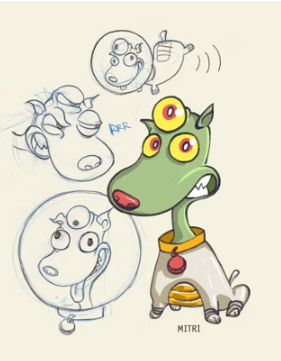 Estudo ilustrado de personagem